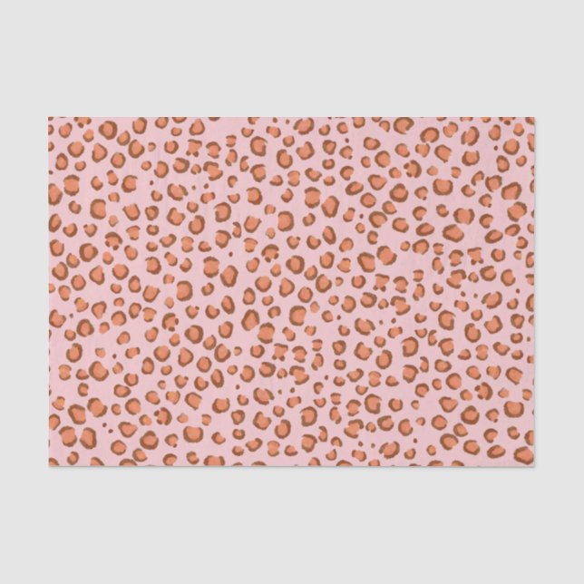 Papier Mousseline Poster de animal Leopard Motif Red Gift (Recto)