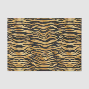 Papier Mousseline Poster de animal noir Tiger Gold