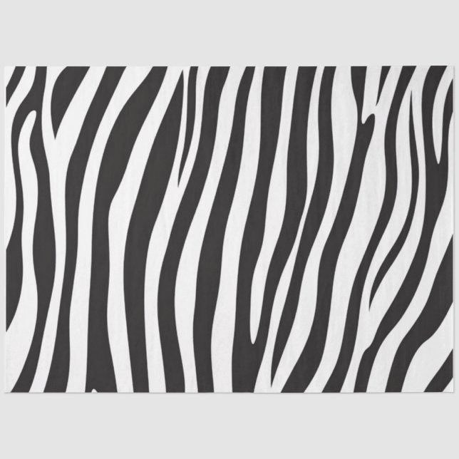 Papier Mousseline Poster de animal Zèbre noir et blanc (Recto)