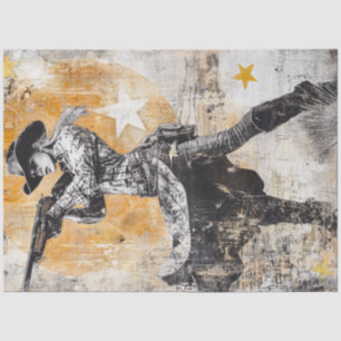 Papier Mousseline Poster de découpage Western Cowgirl Sheriff