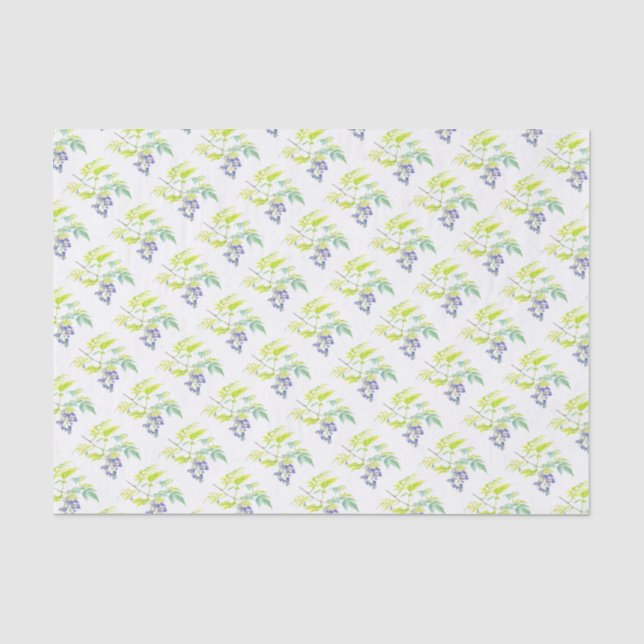 Papier Mousseline Potater crêpe violet vert papier de tissu blanc (Recto)