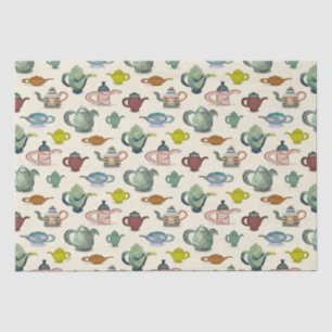 Papier Mousseline Pots de thé dans un joli motif