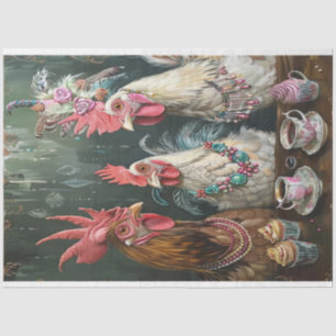 Papier Mousseline Poules de thé élégant Découpe de volaille