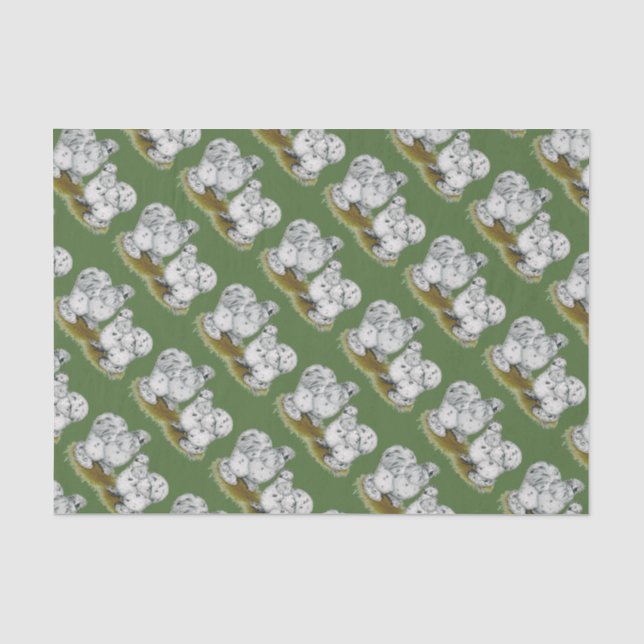 Papier Mousseline Poulets petits d'éclaboussure de Silkie (Recto)