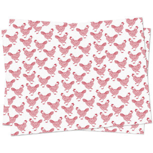 Papier Mousseline Poulets rouges Hen