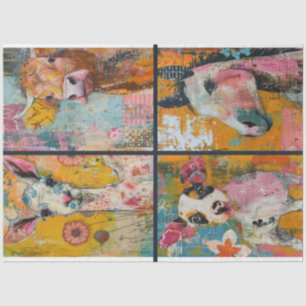 Papier Mousseline Pour l'artiste Farm Animal Junk Journal Arrière - 