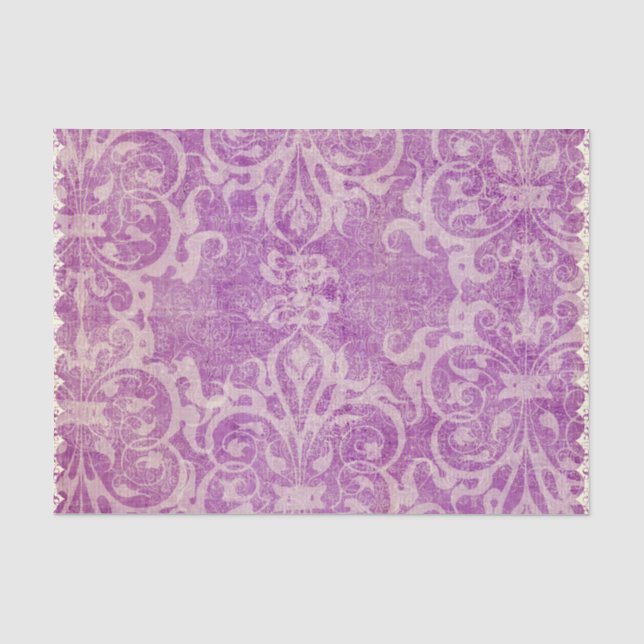 Papier Mousseline pourpre, violet, rustique, damassé, portée, cru, (Recto)