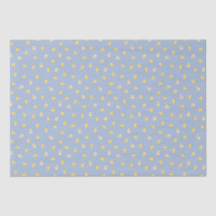Papier Mousseline Poussins mousseux (Bleu de Chambray) - Motif d'ois