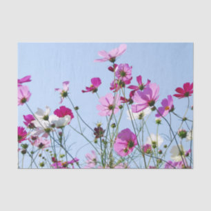 Papier Mousseline Prairie de fleurs violettes jolies d'été