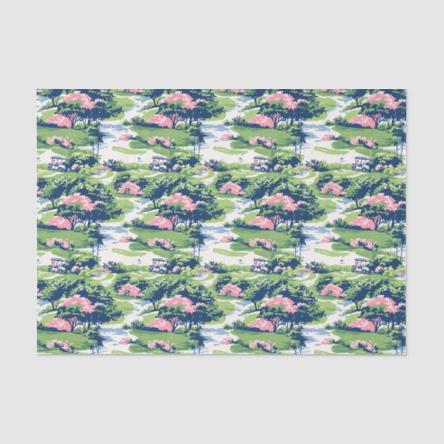 Papier Mousseline Preppy Palm Beach Golf (Recto)