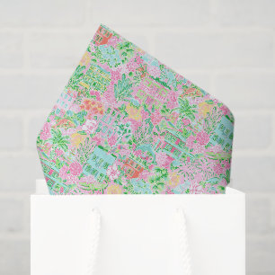 Papier Mousseline Preppy Palm Beach Imprimer Pastel Charleston