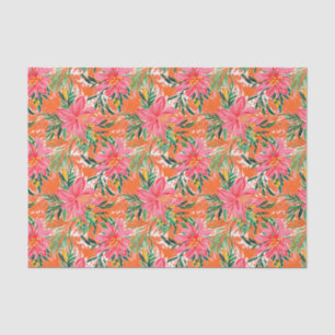 Papier Mousseline Preppy Palm Beach Motif de fleurs tropicales