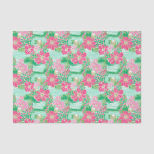 Papier Mousseline Preppy Palm Beach Motif de fleurs tropicales