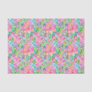 Papier Mousseline Preppy Palm Beach Motif de fleurs tropicales