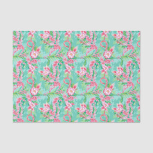Papier Mousseline Preppy Palm Beach Motif de fleurs tropicales