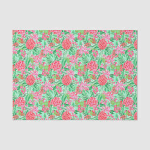Papier Mousseline Preppy Palm Beach Motif de fleurs tropicales
