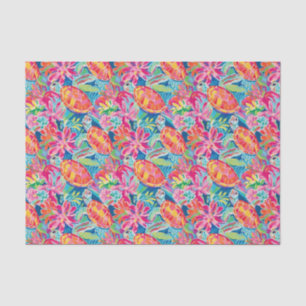 Papier Mousseline Preppy Palm Beach Motif de tortues tropicales