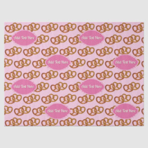 Papier Mousseline Pretzel Love avec texte personnalisé Répéter le Mo