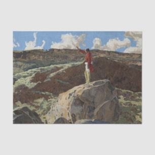 Papier Mousseline « Prière de la montagne » Art occidental par Walt