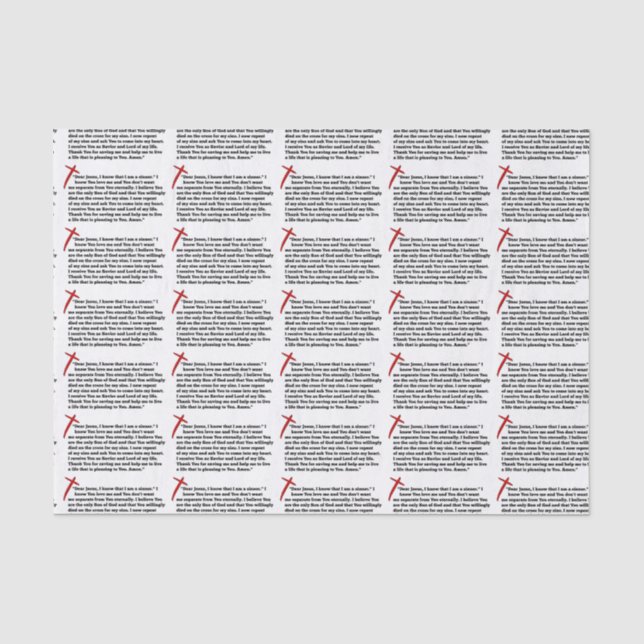 Papier Mousseline Prière des pécheurs  (Recto)