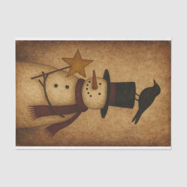 Papier Mousseline Prim Snowman and Crow (Recto)