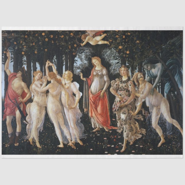 Papier Mousseline Primavera, Sandro Botticelli, 1482 (Recto)