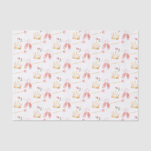 Papier Mousseline Princess Crown Wand Rose Little Girl Anniversaire (Recto)