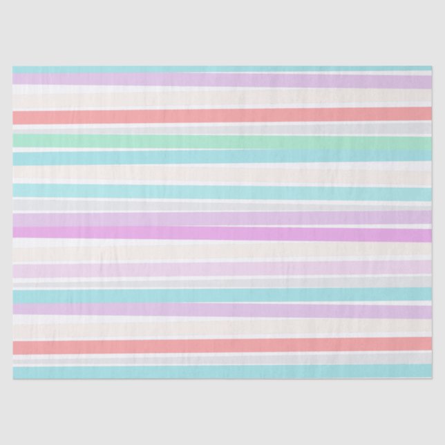 Papier Mousseline Printemps couleurs d'été en rayures (Recto)