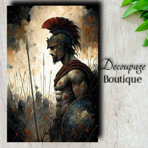 Papier Mousseline Profil de Guerrier Spartiate en Découpage