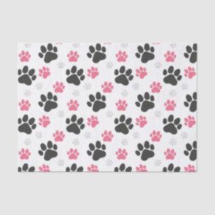 Papier Mousseline Propriétaire de chien Empreinte de patte rose noir