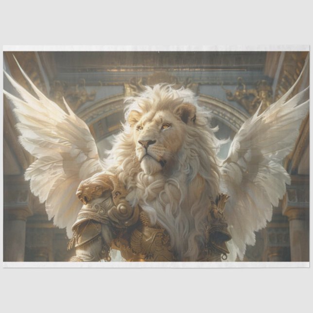 Papier Mousseline Protecteur des ailes de l'angle de lion mythique d (Recto)