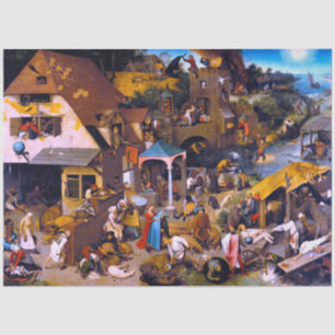 Papier Mousseline Proverbes du Néerlandais, Pieter Bruegel l'Ancien