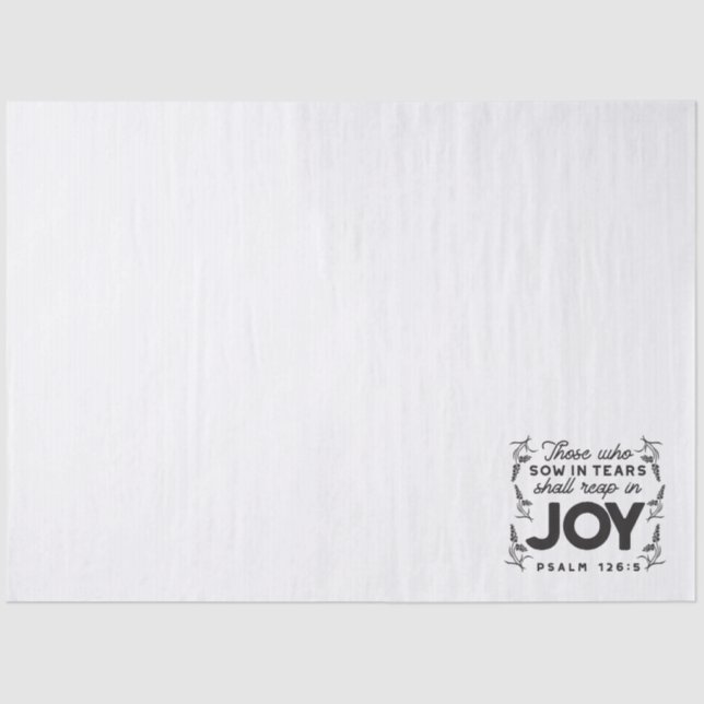 Papier Mousseline Psalm 126:5 Scripture Typography – Reap in Joy (Recto)