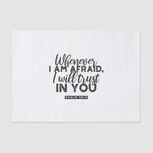 Papier Mousseline Psaume 56:3 Bible Verse Art "Je ferai confiance en (Recto)