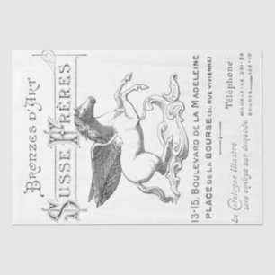 Papier Mousseline Publicité française Pegasus Horse Typographie Text