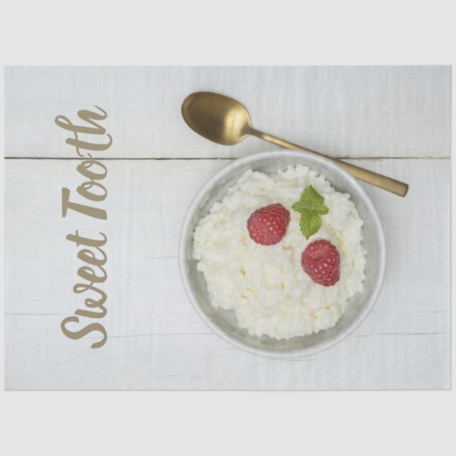 Papier Mousseline Pudding de riz à dents sucrées avec dessert de fra (Recto)