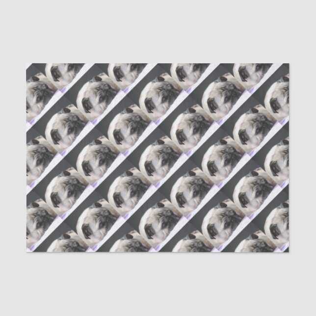Papier Mousseline Pug Mops (Recto)