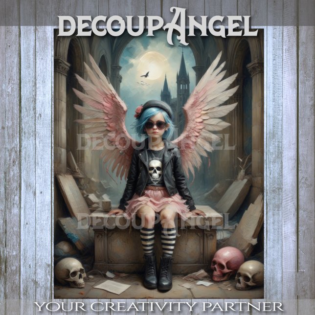 Papier Mousseline Punk Angel in Stripes Decoupage (Créateur téléchargé)