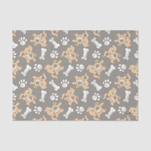 Papier Mousseline Puppy Scooby-Doo Bone & Motif Empreinte de patte (Recto)