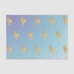 Papier Mousseline Purple Aqua Gold Sparkle Unicorn