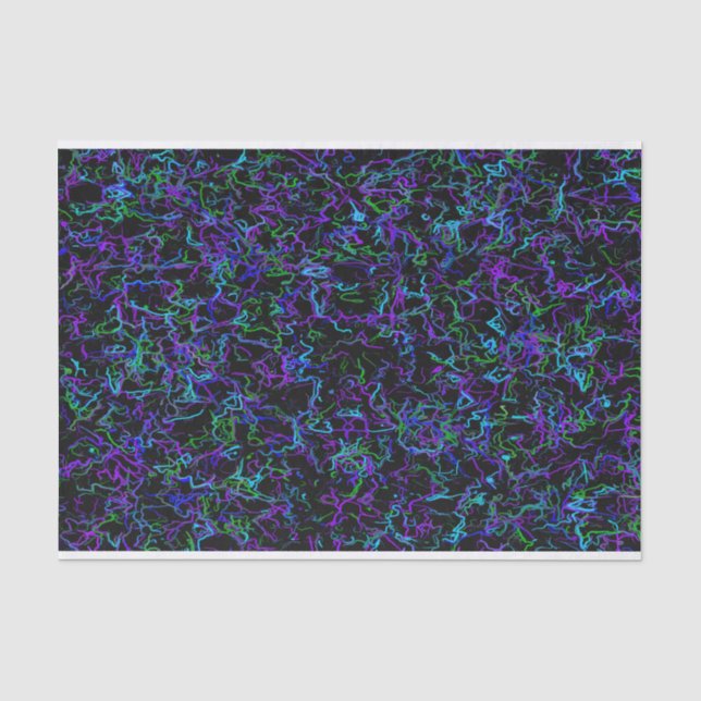Papier Mousseline Purple, Black and Blue Abstract (Recto)