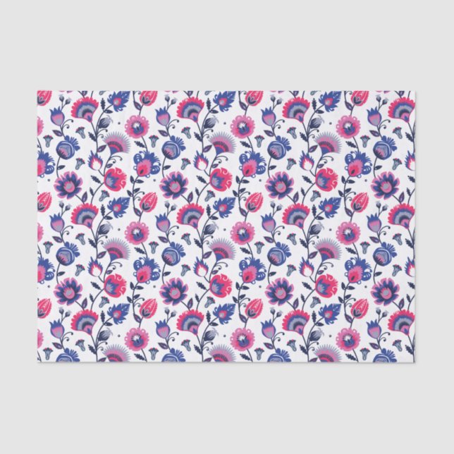 Papier Mousseline Purple et bleu Folklore Wycinanki (Recto)