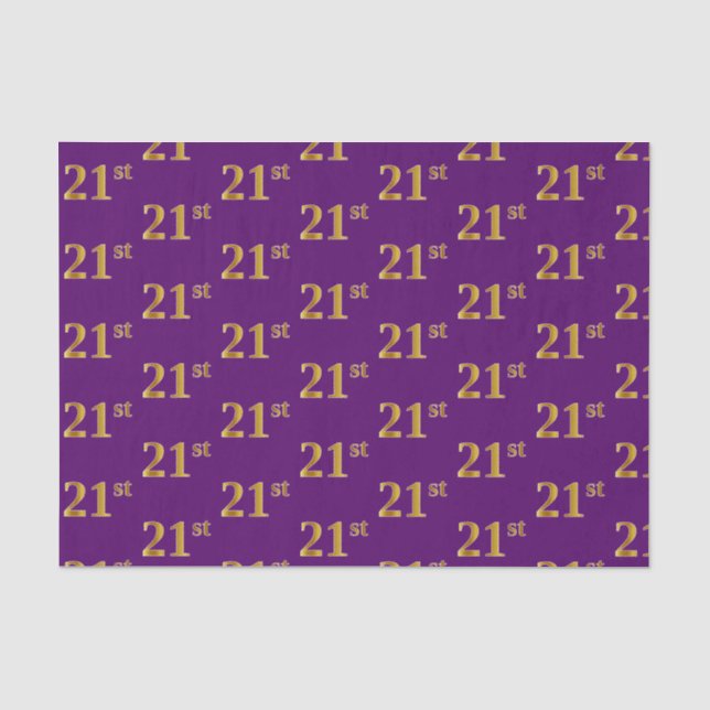 Papier Mousseline Purple, Faux Gold 21e (Vingt et unième) (Recto)