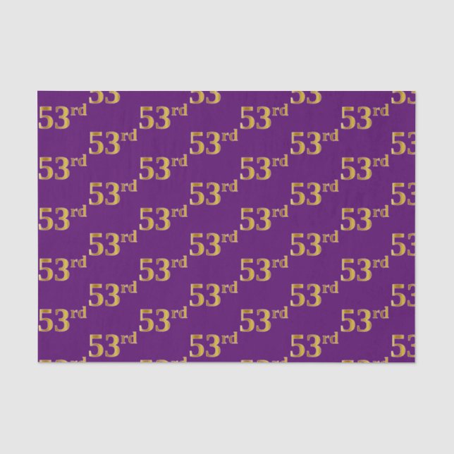 Papier Mousseline Purple, Faux Gold 53ème (Cinquante-troisième) évén (Recto)