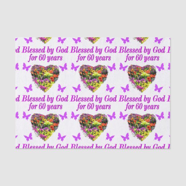 PAPIER MOUSSELINE PURPLE FLORAL 60E ANNIVERSAIRE CONCEPTION (Recto)