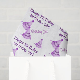 Papier Mousseline Purple Joyeuse Fille d'anniversaire - ou nom - Cas