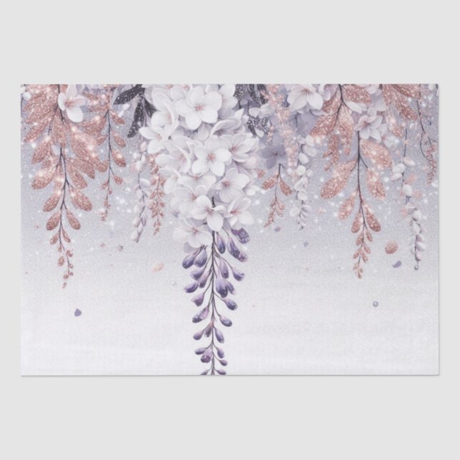 Papier Mousseline Purple Mystical Wisteria Drift (Recto)