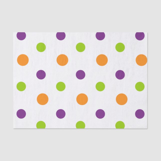 PAPIER MOUSSELINE PURPLE ORANGE GREEN HALLOWEEN POIS (Recto)