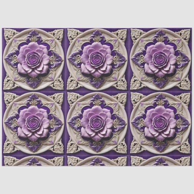 Papier Mousseline Purple Rose Moderne belle collection (Recto)