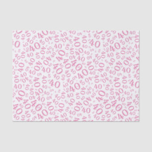 Papier Mousseline quarantième Motif rose et blanc d'anniversaire de